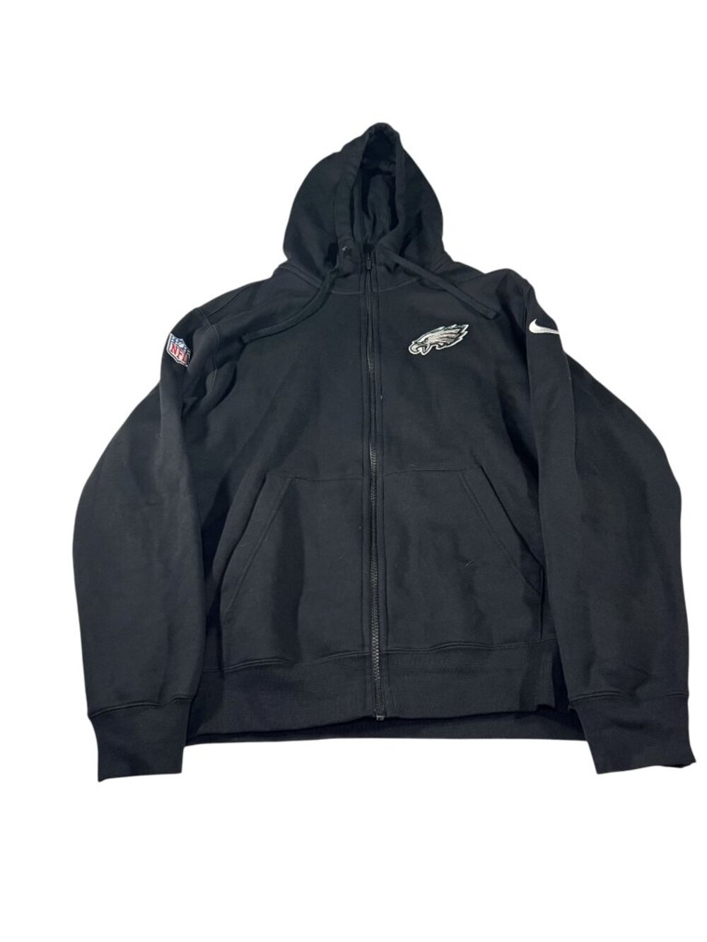 Nike NFL Mens Philadelphia Eagles Black Full Zip Hoodie Size Medium/Large